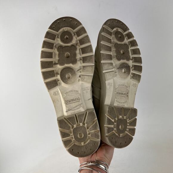 Pataugas canvas high top mens size 7 tan minimalist athletic sneakers shoes - Picture 9 of 12